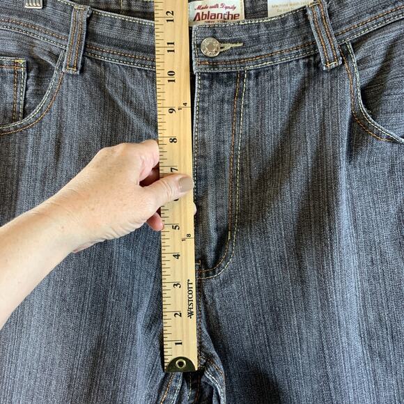 Vintage Y2K Ablanche Mens Jeans 44x34 Dark Wash Gray Baggy Street Workwear - Picture 9 of 16